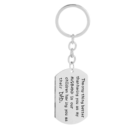 FATHER/HUSBAND Quote Engraved Keychain