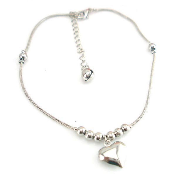 Hanging Heart Charm Anklet
