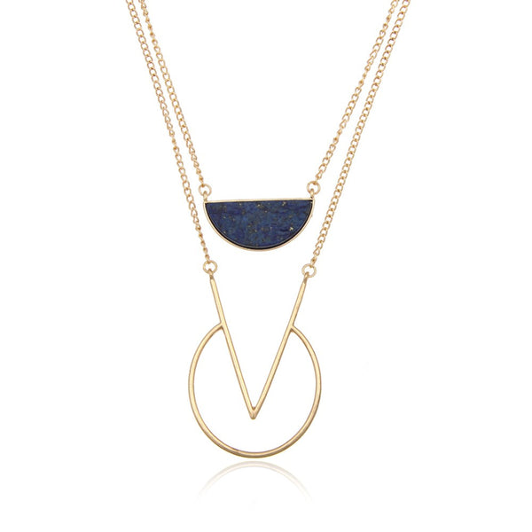 Big V Shape Layered Chain Necklace