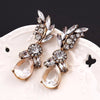Crystal Leaves Drop Earrings
