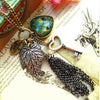 Love Heart Feather Key Pendant Chain