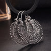 Hollow Out Tibetan Silver Color Hoop Earrings