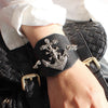 Anchor with Rivets Leather Bracelet