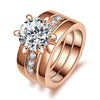 Imitiation Solitaire Wedding Rings Set