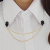 Black Skull Collar Brooch Pin