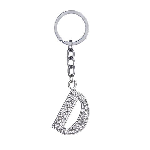 Letter D Crystal Charm Keychain