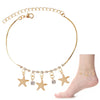 Crystal & Starfish Dangle Charms Anklet