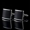 Black with Silver Edge Cufflinks