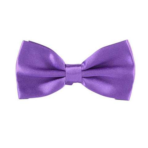 Crazy Purple Satin Bowtie