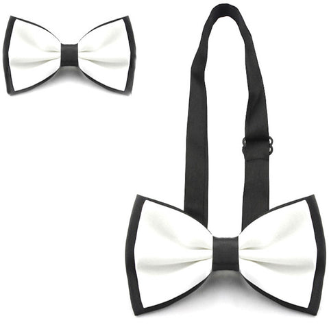 White on Black Layered Bowtie