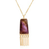 Geometric Marble Metal Fringes Necklace