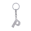 Letter P Crystal Charm Keychain