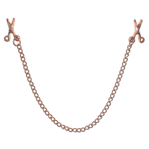 Scissors Chain-Link Brooch