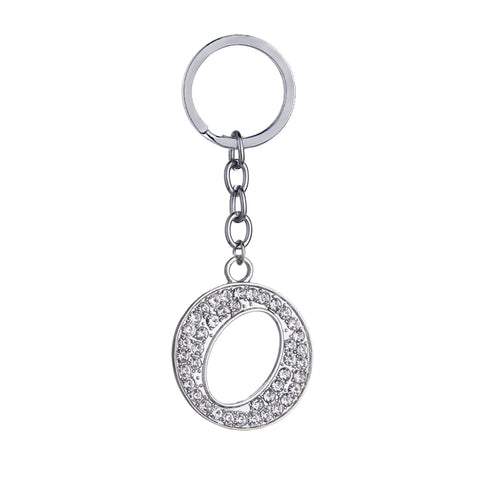Letter O Crystal Charm Keychain