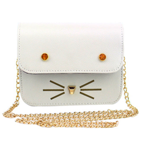 Cute Cat Face and Whiskers Sling Bag