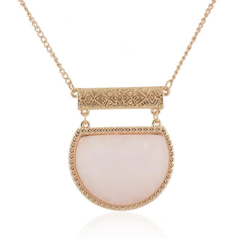 Waved Bar Crescent Necklace