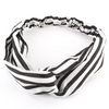 Black/White Stripes Twist-Knot Head Wrap Headband