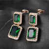 Square Emerald Princess Earrings