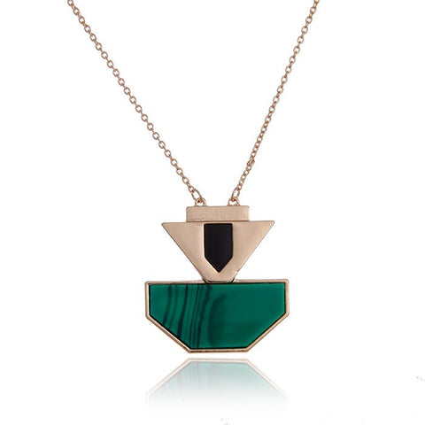 Geometric Cut Stone Necklace