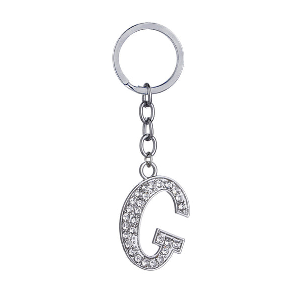 Letter G Crystal Charm Keychain