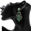 Carved Flower Drop Earrings