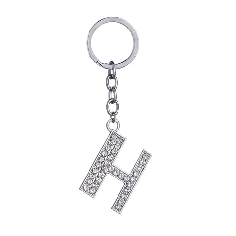 Letter H Crystal Charm Keychain
