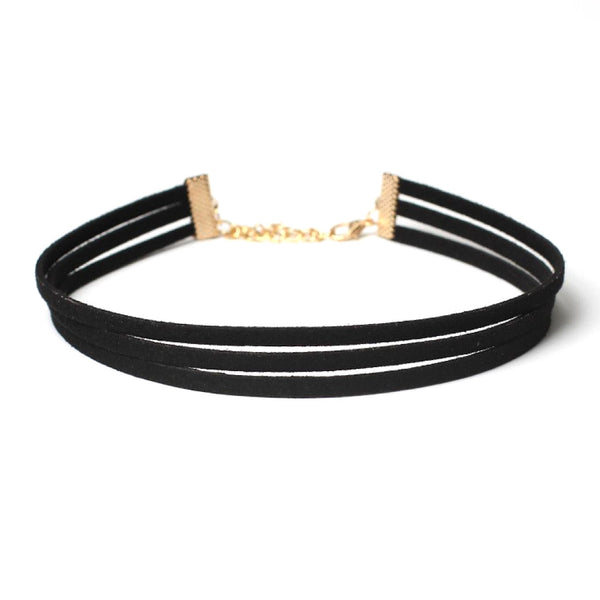 Three Strips Gothic Choker Necklace