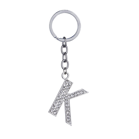 Letter K Crystal Charm Keychain