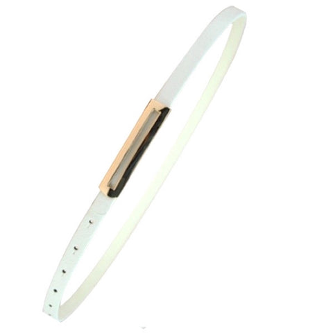 Skinny Rectangle Metal Buckle Belt