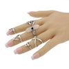 Om and Natural Stone Rings Set