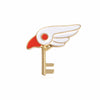 Magic Wand Bird Head Key Design Pin Brooch