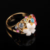 Big Flower Crystal Ring