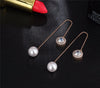 Crystal & Pearl Chain Earrings