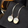 Geometric Marble Drop Earrings