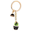 Colorful Enamel Succulent Plants Shaped Keychain