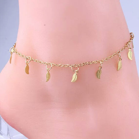 Leaves Dangle Charms Anklet