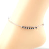 Black & Silver Beaded Layered Anklet
