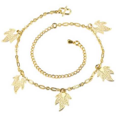 Maple Leaf Charms Anklet