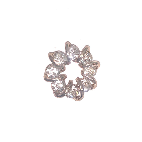 Crystal Flower Brooch Collar Pin
