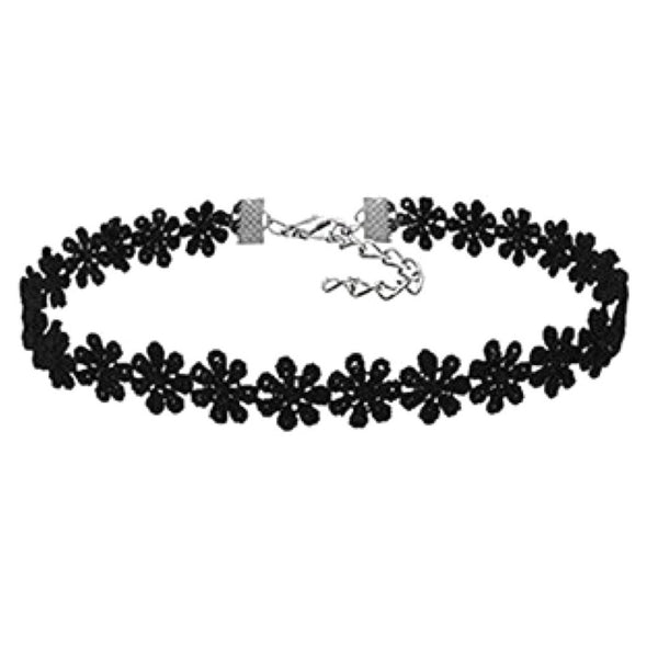 Connected Flowers Gothic Choker Necklace