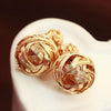Hollowed Wires Double-side Earrings