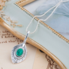 Stone Feather Pendant Chain