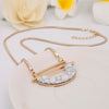 Semi Circle Marble Pendant Necklace