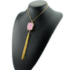 Resin Druzy Tassel Necklace