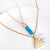 Double Layered Bar Stone Necklace