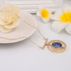 Hollow Circle Stone Necklace