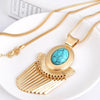 Oval Drop Metal Fringes Necklace