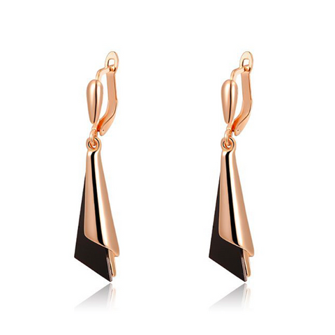Folded Triangle Drop Earrings