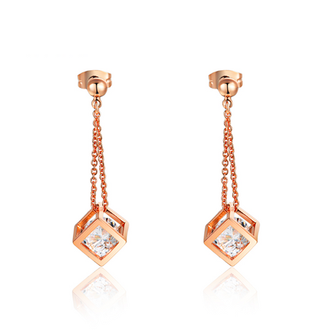 Hanging Cube Earrings