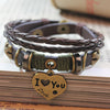 I Love You Valentine Leather Bracelet